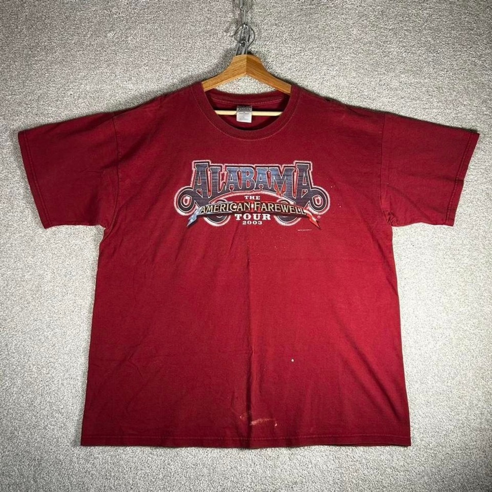 Vintage 2003 Alabama the band farewell tour double sided red country tshirt